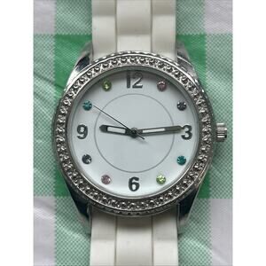 FMD Silver Tone White Band Women’s Quartz Watch